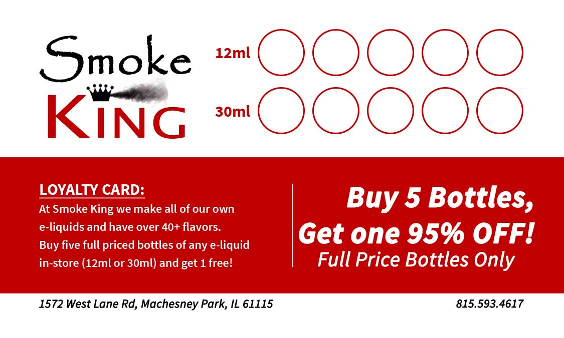 Coupons Smoke King 173 Hookahs, Glassware, Eliquid, Tobacco